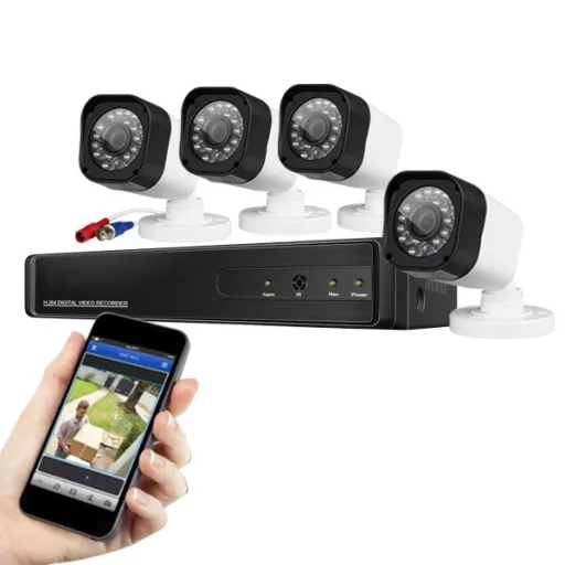 Sistema di telecamere AHD cablate per esterni e interni con 4 telecamere