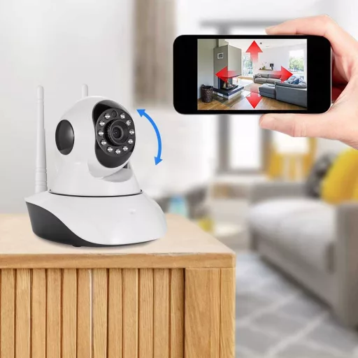 Telecamera di sicurezza WiFi HD 720P con rilevamento del movimento e audio bidirezionale