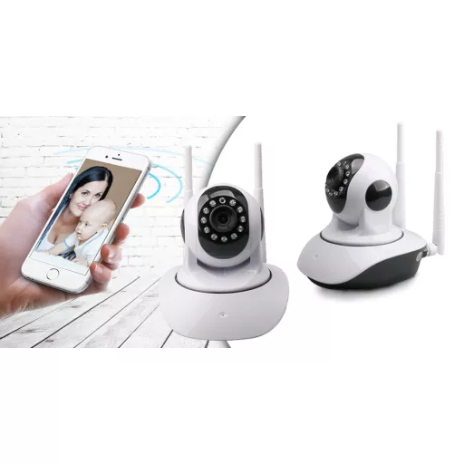 Telecamera di sicurezza WiFi HD 720P con rilevamento del movimento e audio bidirezionale