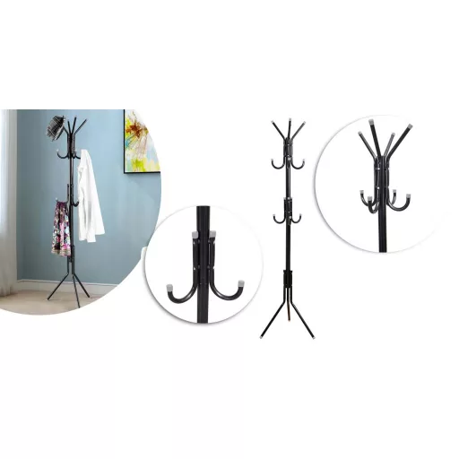 Attaccapanni a 3 punte alto 170 cm con supporto per cappelli e ombrelli