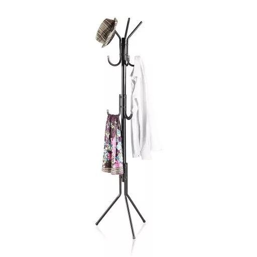 Attaccapanni a 3 punte alto 170 cm con supporto per cappelli e ombrelli