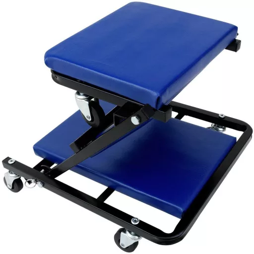 Sedia meccanica girevole e carrello per sottoauto con imbottitura spessa, capacità 150 kg, 6 ruote girevoli