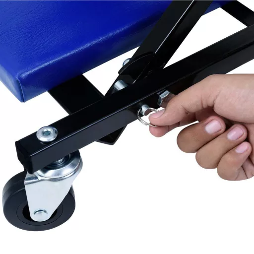 Sedia meccanica girevole e carrello per sottoauto con imbottitura spessa, capacità 150 kg, 6 ruote girevoli