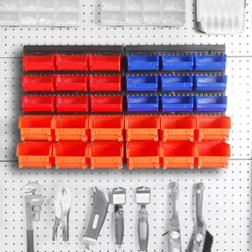 Set di organizer per attrezzi e viti da parete - 30 pezzi