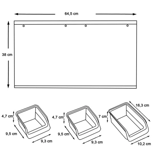 Set di organizer per attrezzi e viti da parete - 30 pezzi