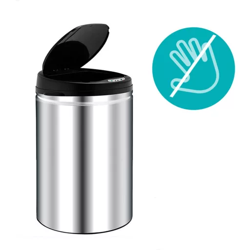 Cestino per rifiuti in acciaio inox con sensore senza contatto da 30L - Vari formati