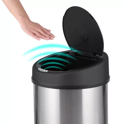 Cestino per rifiuti in acciaio inox con sensore senza contatto da 30L - Vari formati