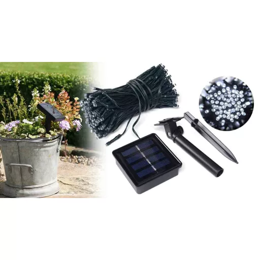 100 LED Luci a Stringa Solari per Giardino - 10m, Impermeabili, Accensione/Spegnimento Automatico