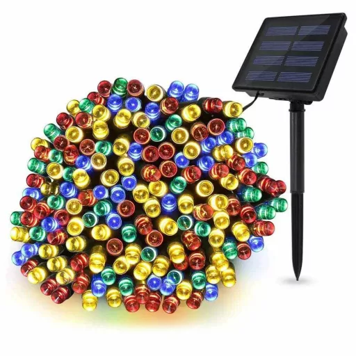 100 LED Luci a Stringa Solari per Giardino - 10m, Resistenti alle Intemperie, Vari Colori