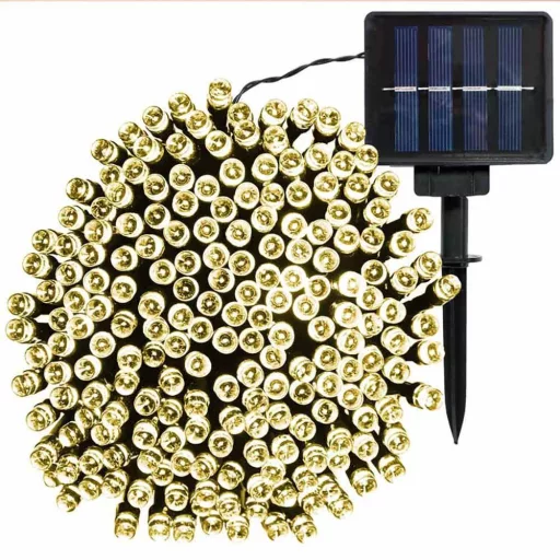 Luci a stringa solari da giardino 100 LED - 20m, Bianco caldo, Resistenti alle intemperie