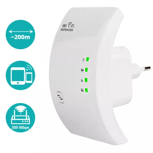 Ripetitore WiFi senza fili - Copertura di 200 m, Velocità di 300 Mbps