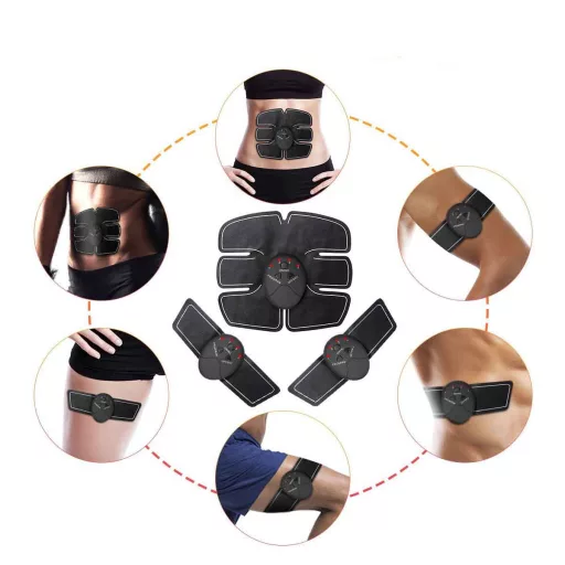 Stimolatore Muscolare Portatile per Addominali e Braccia con 6 Programmi e Massaggio Antistress