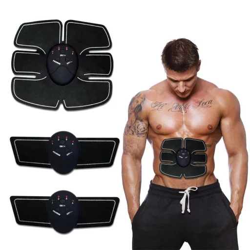 Stimolatore Muscolare Portatile per Addominali e Braccia con 6 Programmi e Massaggio Antistress
