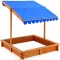 Sandbox in legno con tettuccio regolabile e seduta confortevole