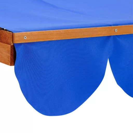 Sandbox in legno con tettuccio regolabile e seduta confortevole