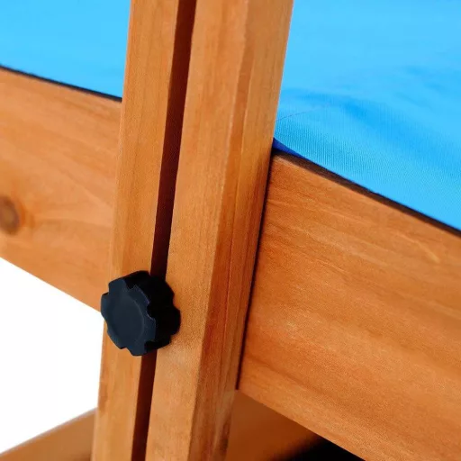 Sandbox in legno con tettuccio regolabile e seduta confortevole