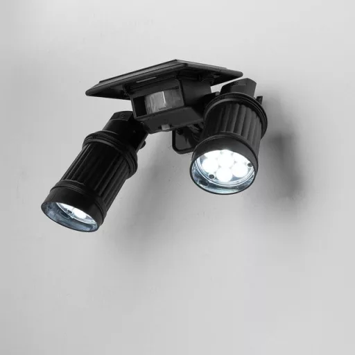 Luce LED solare a doppia testa con sensore di movimento e funzione crepuscolare