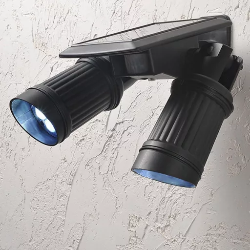 Luce LED solare a doppia testa con sensore di movimento e funzione crepuscolare