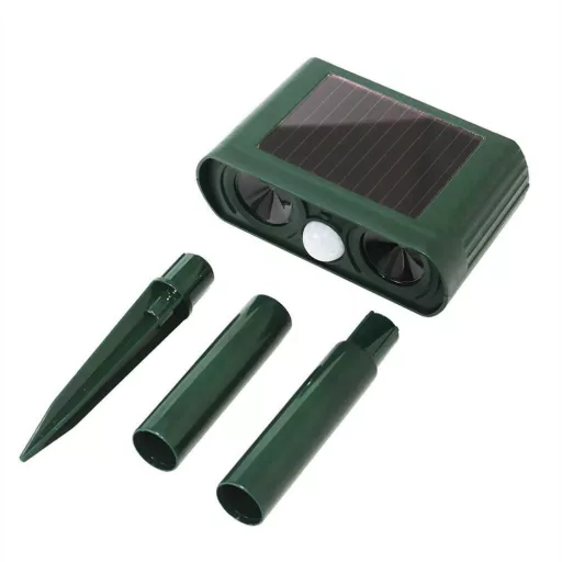 Repellente per animali solare con sensore di movimento a infrarossi e suono ultrasonico