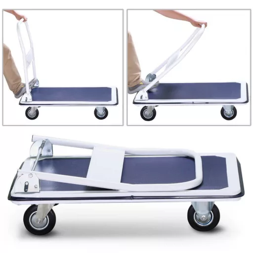 Carrello a mano pieghevole in metallo con capacità di 150 kg