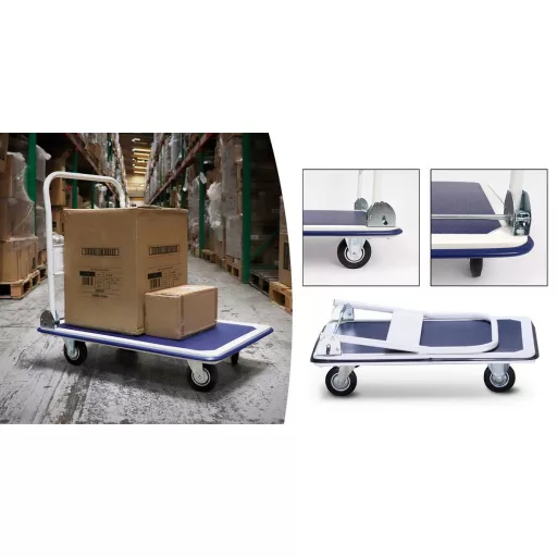 Carrello a mano pieghevole in metallo con capacità di 150 kg