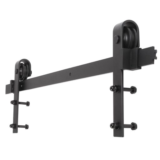 Set di guide per porte scorrevoli - configurazione singola o doppia, hardware in metallo, capacità per porte da 100 a 200 cm