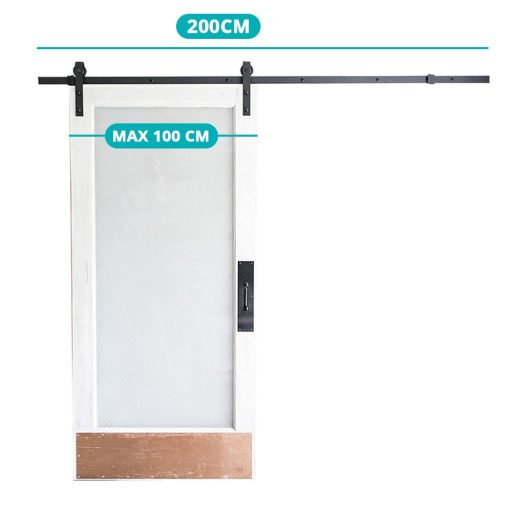 Set di guide per porte scorrevoli - configurazione singola o doppia, hardware in metallo, capacità per porte da 100 a 200 cm