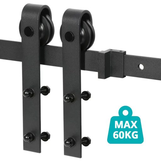 Set di guide per porte scorrevoli - configurazione singola o doppia, hardware in metallo, capacità per porte da 100 a 200 cm