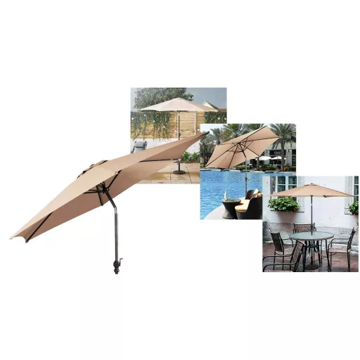 Ombrellone da patio extra large regolabile - Diametro 2,7 m, Altezza 2,25 m, Senza base