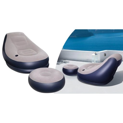 Sedia Gonfiabile con Poggiapiedi - Tessuto Morbido Portatile per Uso Interno ed Esterno