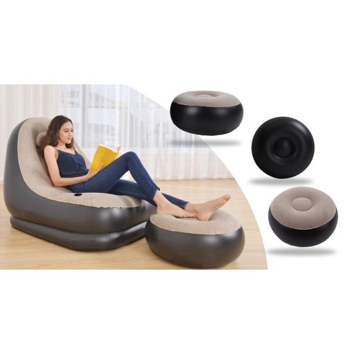 Sedia Gonfiabile con Poggiapiedi - Tessuto Morbido Portatile per Uso Interno ed Esterno