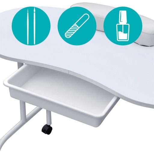 Tavolo da manicure pieghevole portatile con cassetto e borsa da trasporto - Ideale per saloni e servizi mobili