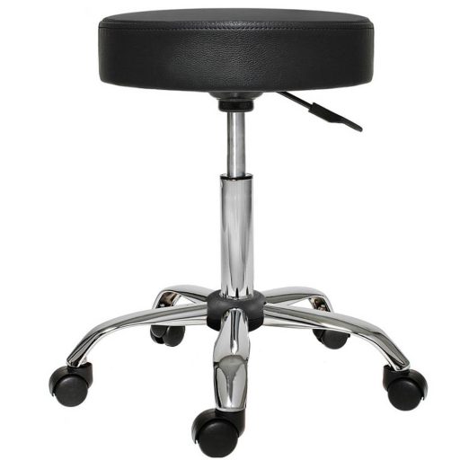 Sedia cosmetica girevole regolabile con sedile imbottito - Nera