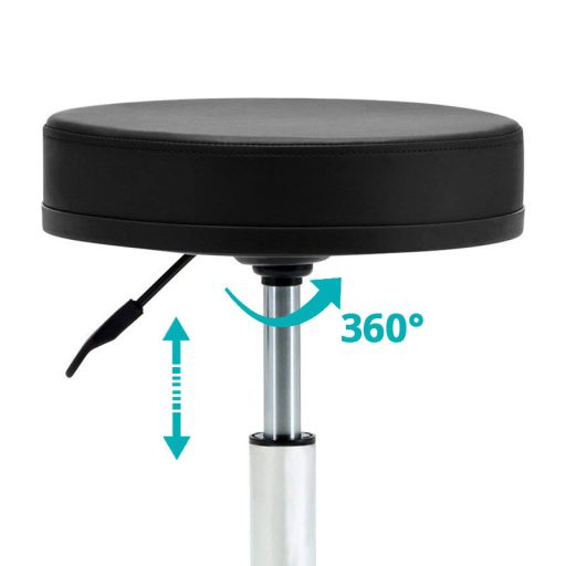 Sedia cosmetica girevole regolabile con sedile imbottito - Nera