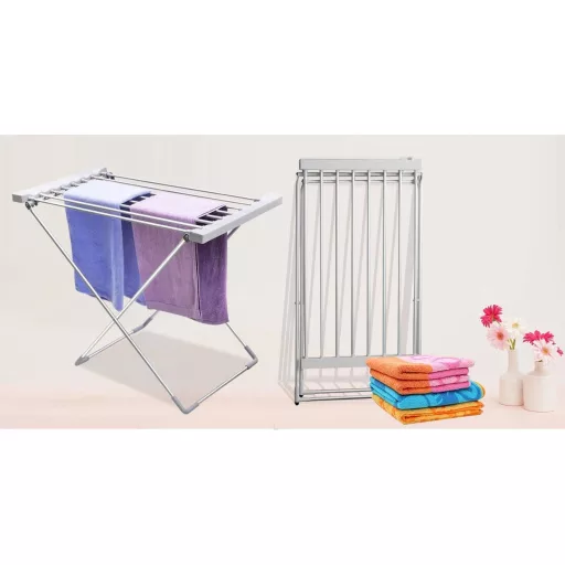 Asciugatrice elettrica pieghevole da 120W con 8 barre riscaldate e superficie di asciugatura di 6,2 m