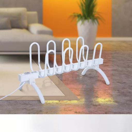 Asciugatore elettrico per scarpe per 4 paia, 80W, compatto e sicuro