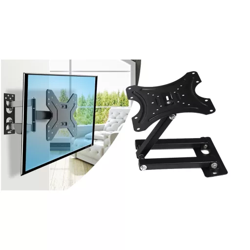 Supporto TV a muro pieghevole e inclinabile per schermi da 14-42", capacità di 50 kg