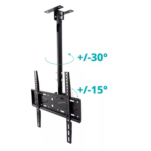 Supporto TV da soffitto per schermi da 26-55", inclinazione e rotazione regolabili, capacità di 55 kg