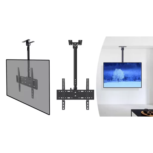 Supporto TV da soffitto per schermi da 26-55", inclinazione e rotazione regolabili, capacità di 55 kg