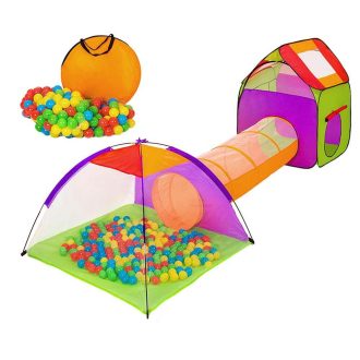   Tenda da gioco con tunnel e 200 palline colorate - Divertimento indoor/outdoor