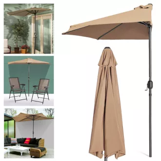   Ombrellone da balcone a mezza luna con manovella facile, design salvaspazio