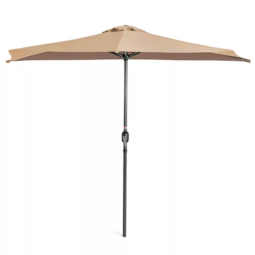 Ombrellone da balcone a mezza luna con manovella facile, design salvaspazio