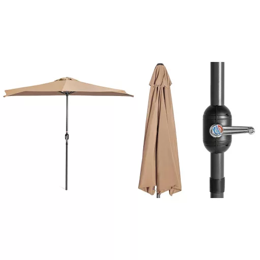Ombrellone da balcone a mezza luna con manovella facile, design salvaspazio