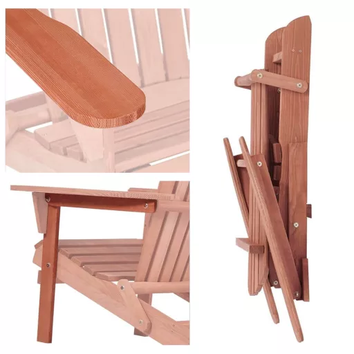 Sedia da giardino pieghevole in legno di cedro classica - Design ergonomico, durevole e salvaspazio