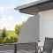 Tenda da balcone pieghevole a forma di ventaglio 140 cm, grigia - Installazione facile e protezione da vento/sole