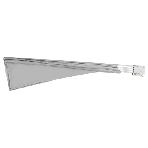 Tenda da balcone pieghevole a forma di ventaglio 140 cm, grigia - Installazione facile e protezione da vento/sole