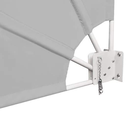Tenda da balcone pieghevole a forma di ventaglio 140 cm, grigia - Installazione facile e protezione da vento/sole