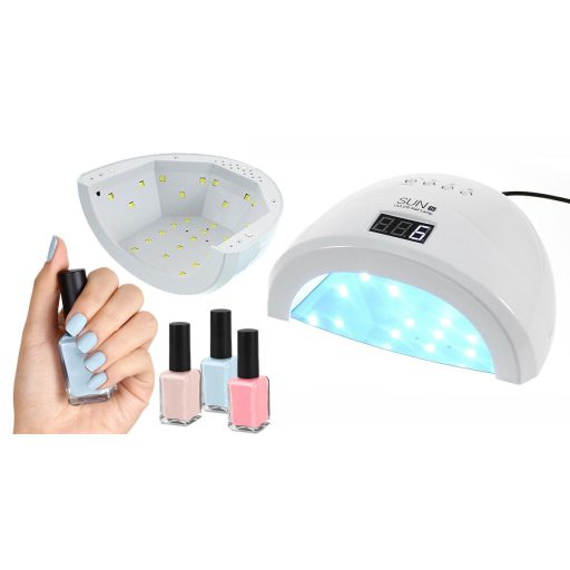 Lampada UV a 24 LED con Display Digitale e Timer - 48W, Base Magnetica Rimovibile