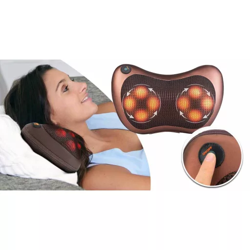 Cuscino Massaggiante Elettrico con 8 Teste Rotanti per Relax Ovunque