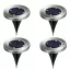 Set di lampade solari da esterno 4 pezzi con finitura in acciaio inossidabile, 8 LED, installazione versatile